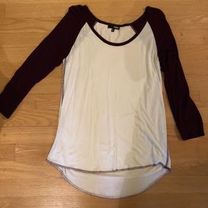 Aritzia Wilfred Free maroon and white baseball